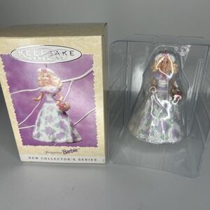 Hallmark Keepsake Christmas Ornament Springtime Barbie Floral Flower Dress 1995